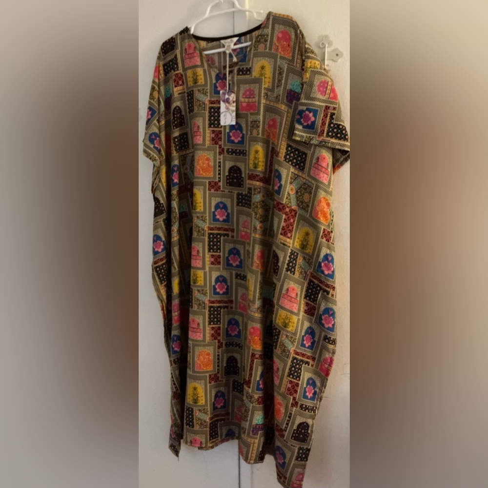 Gypsieblu Multicolor Geometric Patterned Dress
